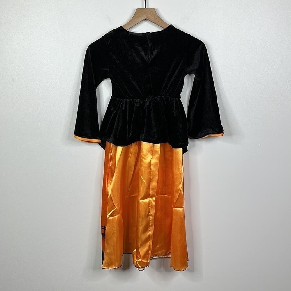 Kojoin Girls Youth Medium Witch Halloween Costume Black Orange Hat 3-Pc NWOT - Picture 4 of 5